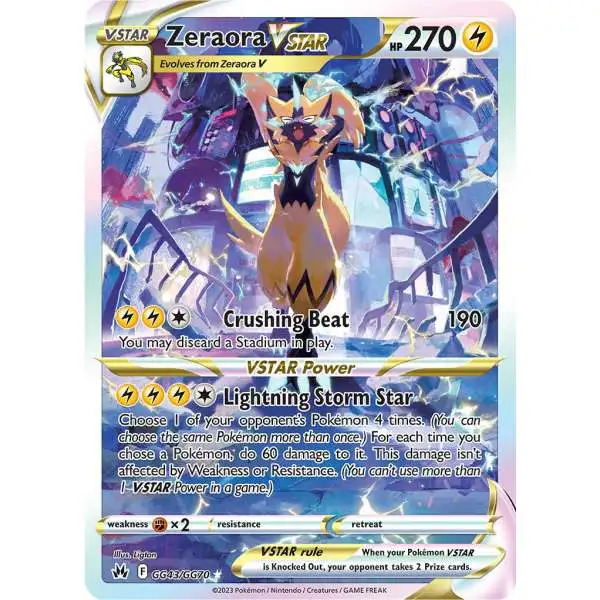 Pokemon Trading Card Game Crown Zenith Holo Rare Zeraora VSTAR GG43 [Galarian Gallery]