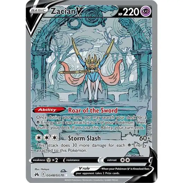 Pokemon Trading Card Game Crown Zenith Holo Rare Zacian V GG48 [Galarian Gallery]