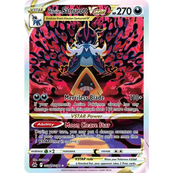 Pokemon Trading Card Game Crown Zenith Holo Rare Hisuian Samurott VSTAR GG52 [Galarian Gallery]