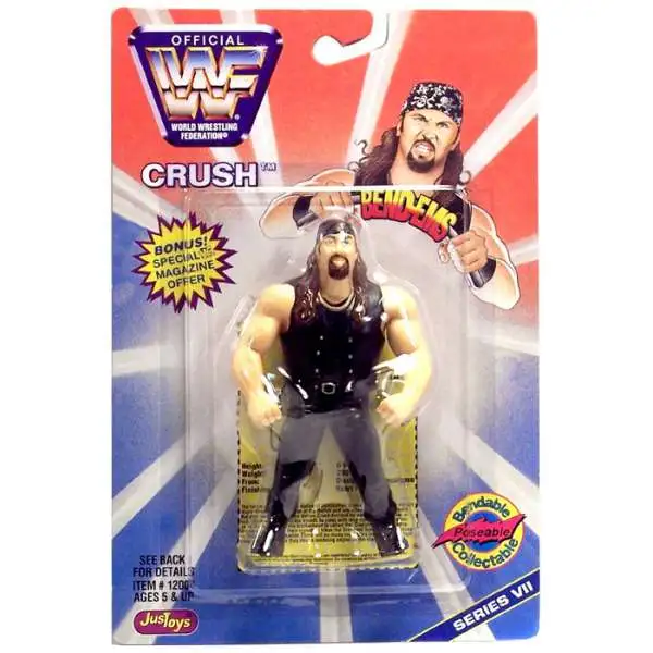 WWE Wrestling WWF Bend-Ems Series 7 Crush Rubber Figure