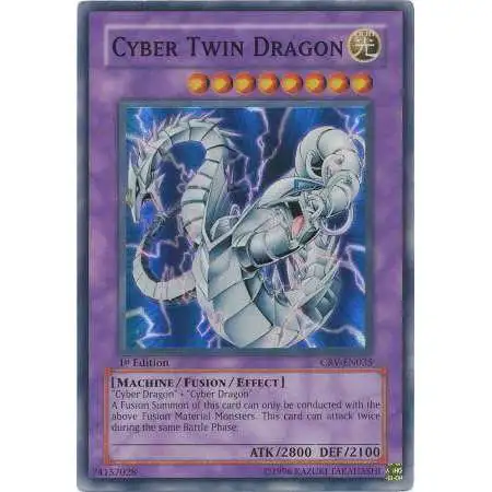 YuGiOh Cybernetic Revolution Super Rare Cyber Twin Dragon CRV-EN035