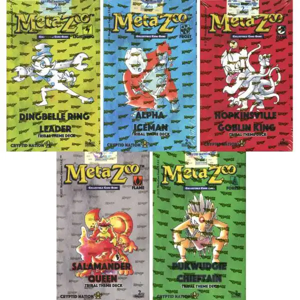 MetaZoo Trading Card Game Cryptid Nation Base Set Set of 5 Tribal Theme Decks [2nd Edition]