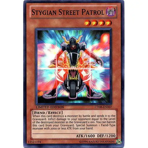 YuGiOh Trading Card Game Holiday Tin Promo Super Rare Stygian Street Patrol CT08-EN007