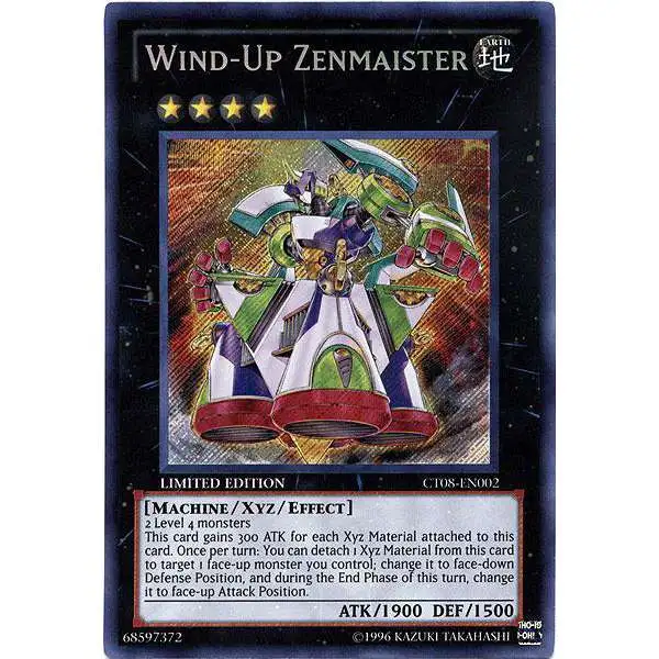 YuGiOh Trading Card Game Holiday Tin Promo Secret Rare Wind-Up Zenmaister CT08-EN002
