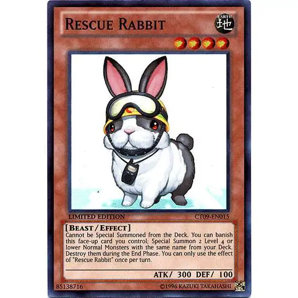 YuGiOh Holiday Tin Promo Super Rare Rescue Rabbit CT09-EN015