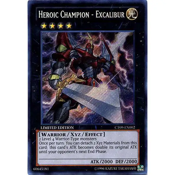 YuGiOh Holiday Tin Promo Secret Rare Heroic Champion - Excalibur CT09-EN002