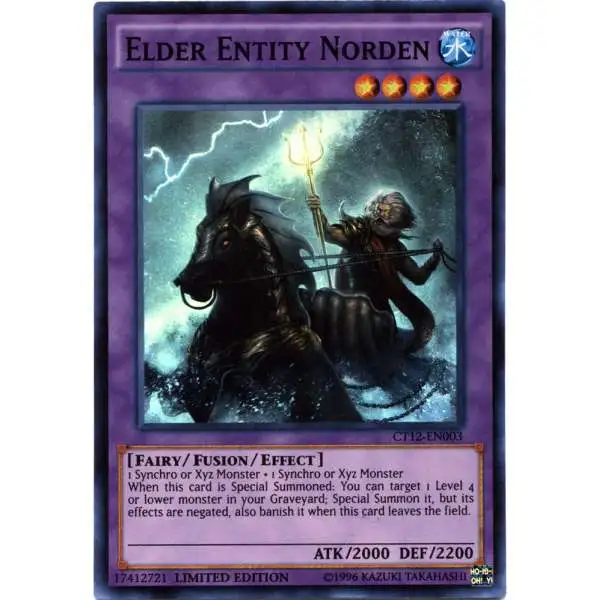 YuGiOh 2015 Mega Tin Super Rare Elder Entity Norden CT12-EN003