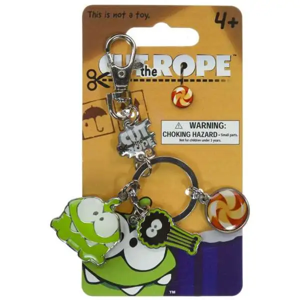 Cut the Rope Om Nom Metal Keychain