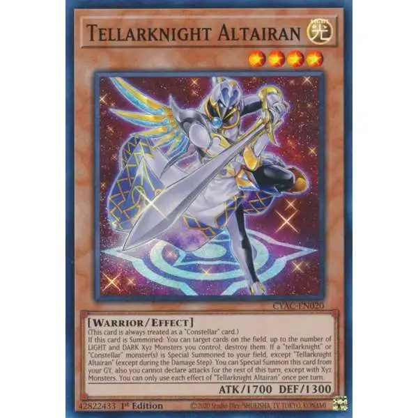 YuGiOh Trading Card Game Cyberstorm Access Super Rare Tellarknight Altairan CYAC-EN020