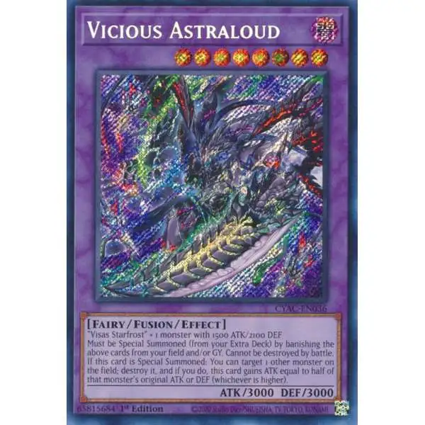YuGiOh Trading Card Game Cyberstorm Access Secret Rare Vicious Astraloud CYAC-EN036