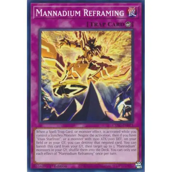 YuGiOh Trading Card Game Cyberstorm Access Common Mannadium Reframing CYAC-EN073