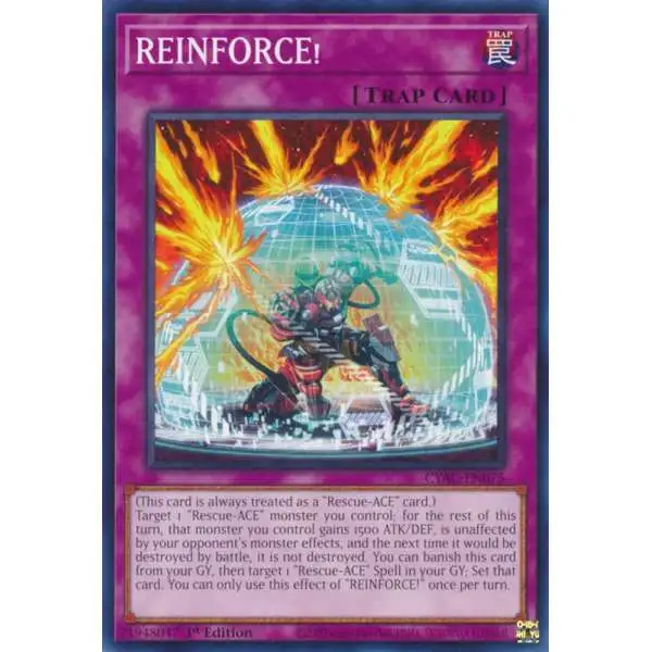 YuGiOh Trading Card Game Cyberstorm Access Common REINFORCE! CYAC-EN075