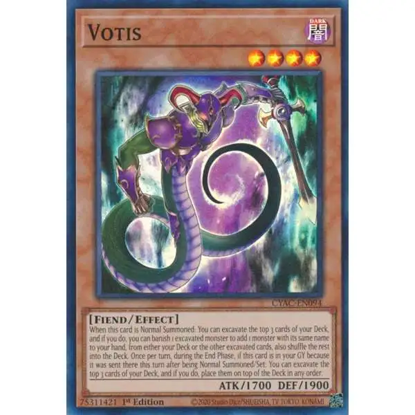 YuGiOh Trading Card Game Cyberstorm Access Super Rare Votis CYAC-EN094