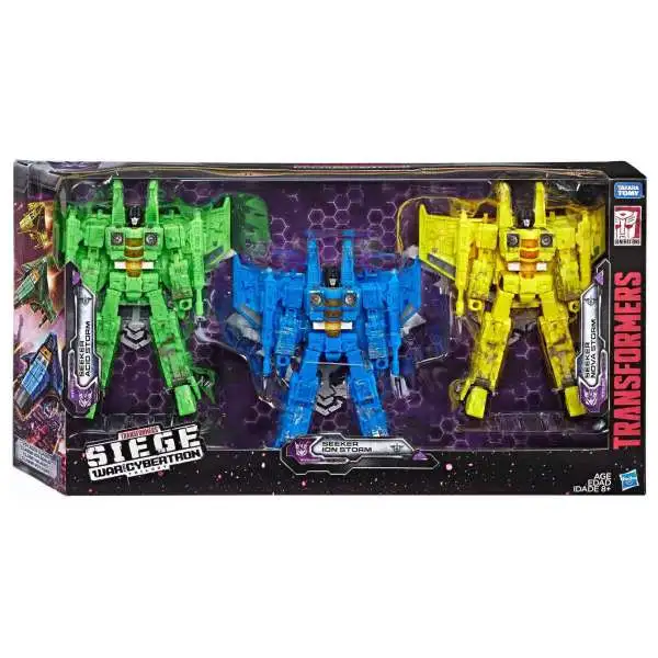 Transformers Generations Siege: War for Cybertron Seeker Acid Storm, Seeker Ion Storm & Seeker Nova Storm Exclusive Voyager Action Figure 3-Pack