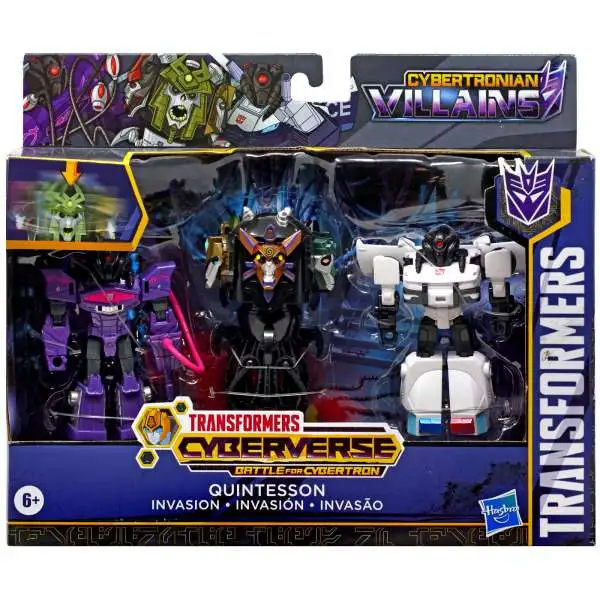 Transformers Cyberverse Battle for Cybertron Quintesson Invasion Exclusive 4.25" Action Figure 3-Pack [1 Step Changer]