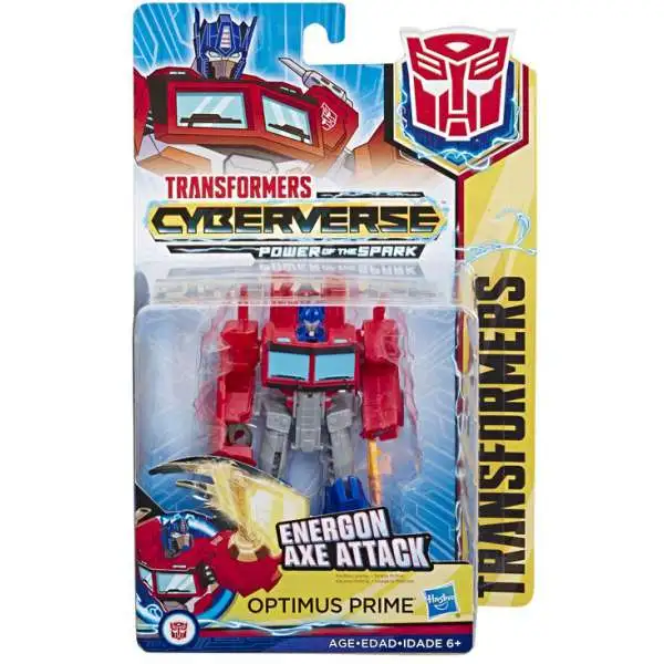 Transformers Cyberverse Power of the Spark Optimus Prime Warrior Action Figure [Energon Axe Attack]