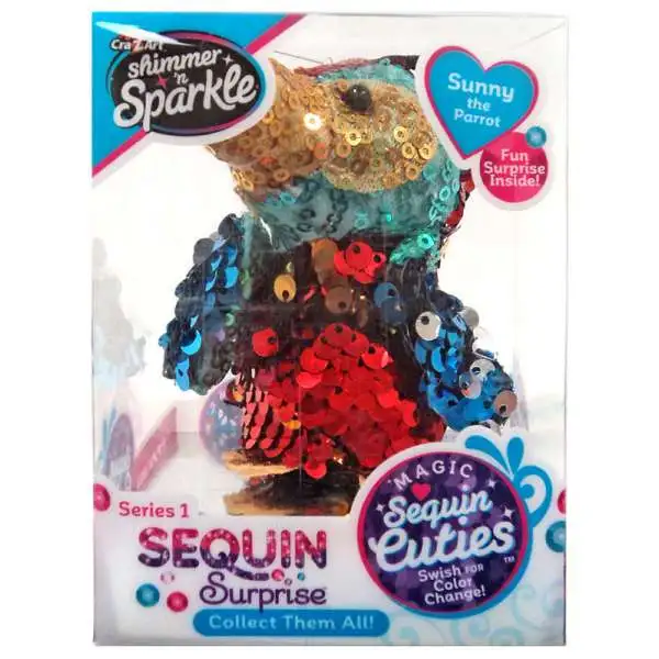 Shimmer 'n Sparkle Magic Sequin Cuties Sequin Surprise Series 1 Sunny the Parrot Mini Plush