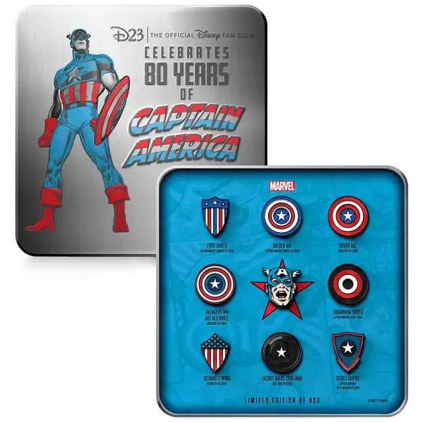 Disney Marvel D23 Captain America Exclusive Boxed Pin Set 9-Pack