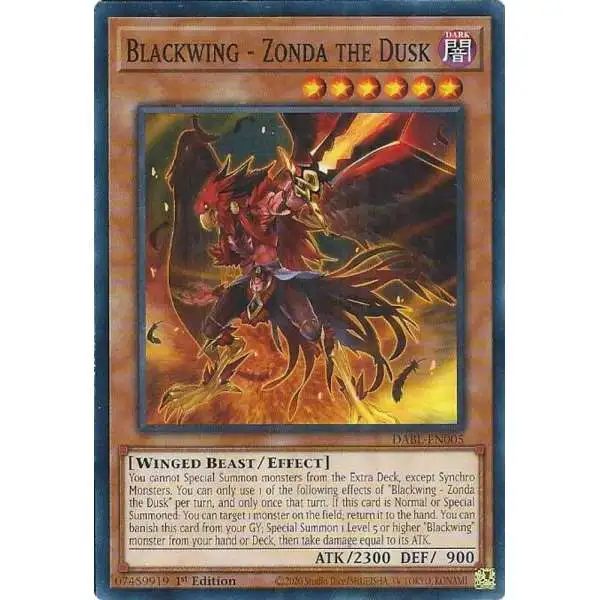 YuGiOh Darkwing Blast Common Blackwing - Zonda the Dusk DABL-EN005