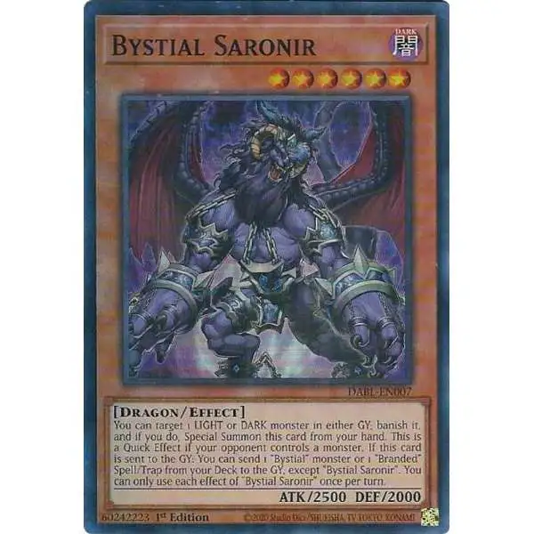YuGiOh Darkwing Blast Super Rare Bystial Saronir DABL-EN007