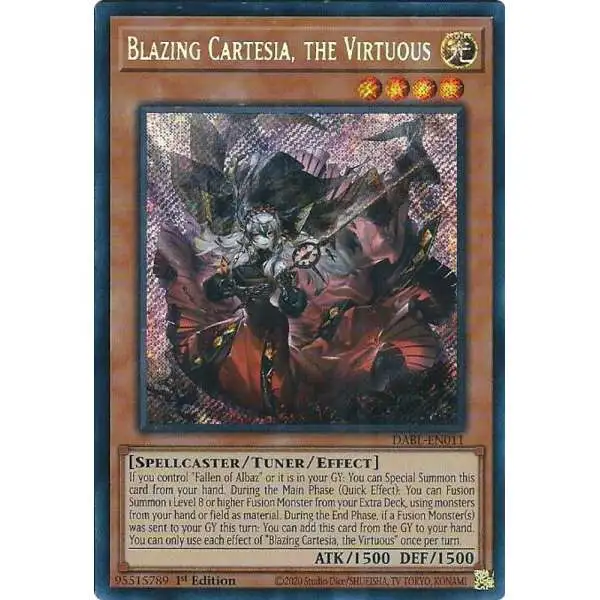 YuGiOh Darkwing Blast Secret Rare Blazing Cartesia, the Virtuous DABL-EN011