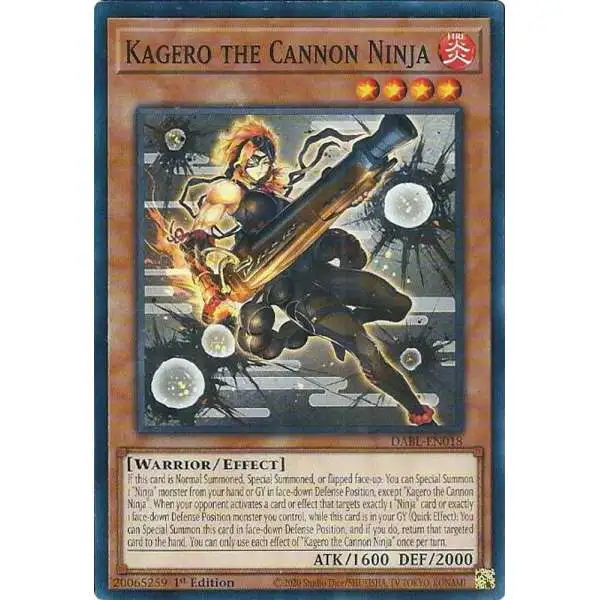 YuGiOh Darkwing Blast Common Kagero the Cannon Ninja DABL-EN018