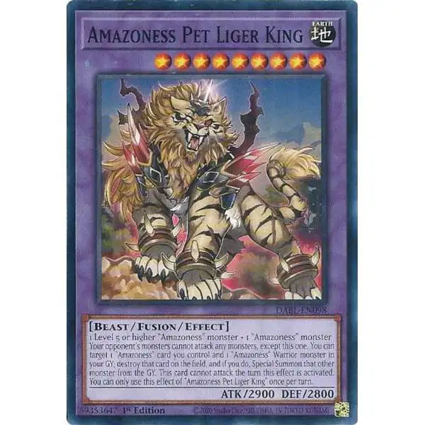 YuGiOh Darkwing Blast Common Amazoness Pet Liger King DABL-EN098
