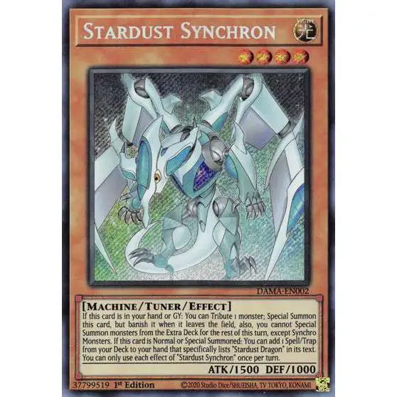 YuGiOh Trading Card Game Dawn of Majesty Secret Rare Stardust Synchron DAMA-EN002