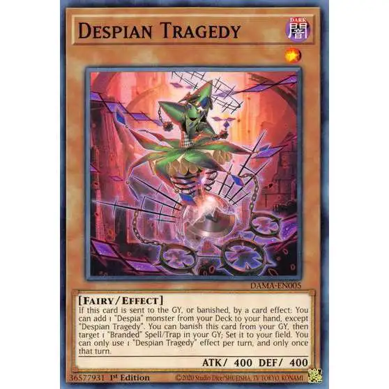 YuGiOh Trading Card Game Dawn of Majesty Common Despian Tragedy DAMA-EN005