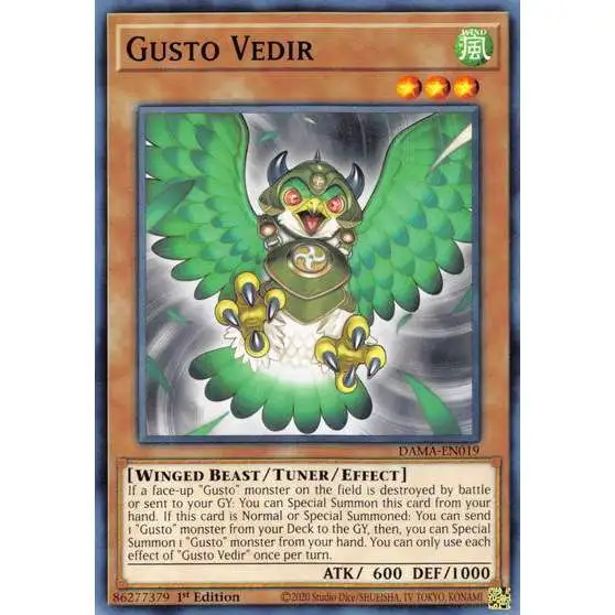 YuGiOh Trading Card Game Dawn of Majesty Common Gusto Vedir DAMA-EN019