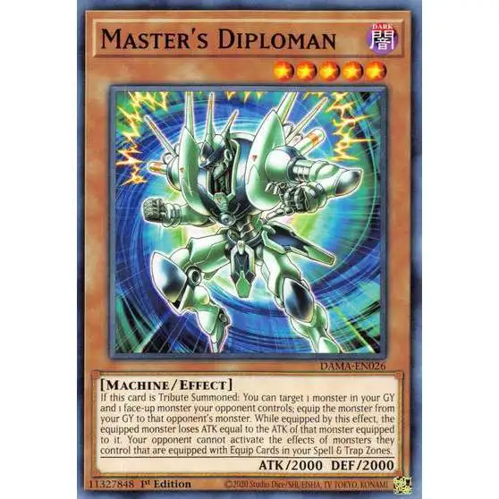 YuGiOh Trading Card Game Dawn of Majesty Common Master's Diploman DAMA-EN026
