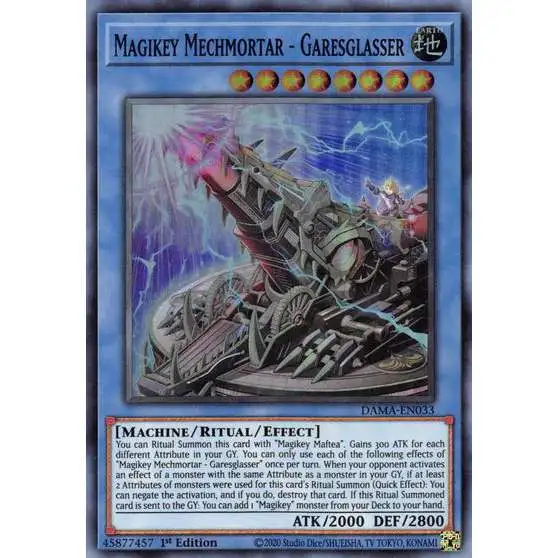YuGiOh Trading Card Game Dawn of Majesty Super Rare Magikey Mechmortar - Garesglasser DAMA-EN033