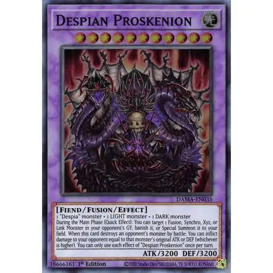 YuGiOh Trading Card Game Dawn of Majesty Super Rare Despian Proskenion DAMA-EN035
