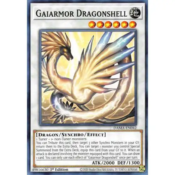 YuGiOh Trading Card Game Dawn of Majesty Common Gaiarmor Dragonshell DAMA-EN042