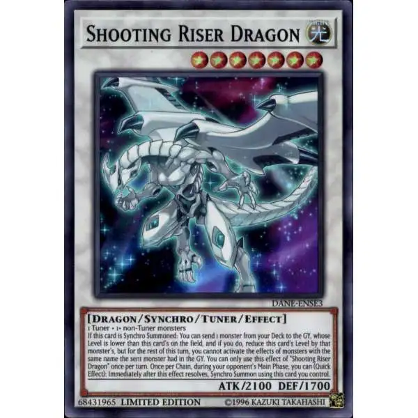 YuGiOh Dark Neostorm Super Rare Shooting Riser Dragon DANE-ENSE3