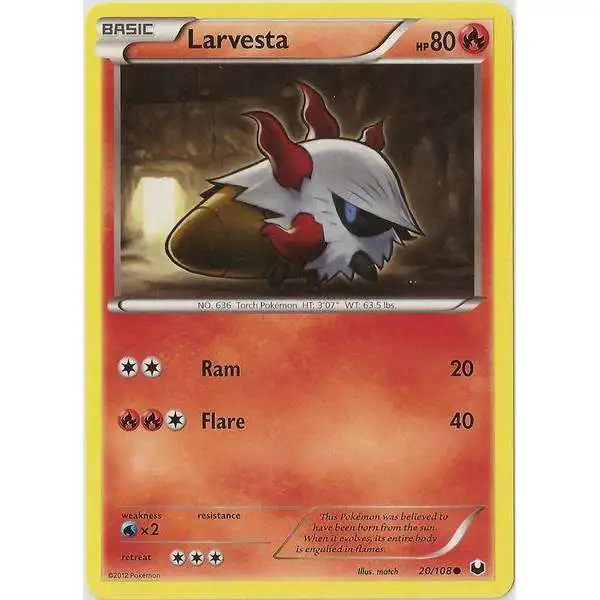 Pokemon Trading Card Game Black & White Dark Explorers Common Larvesta #20