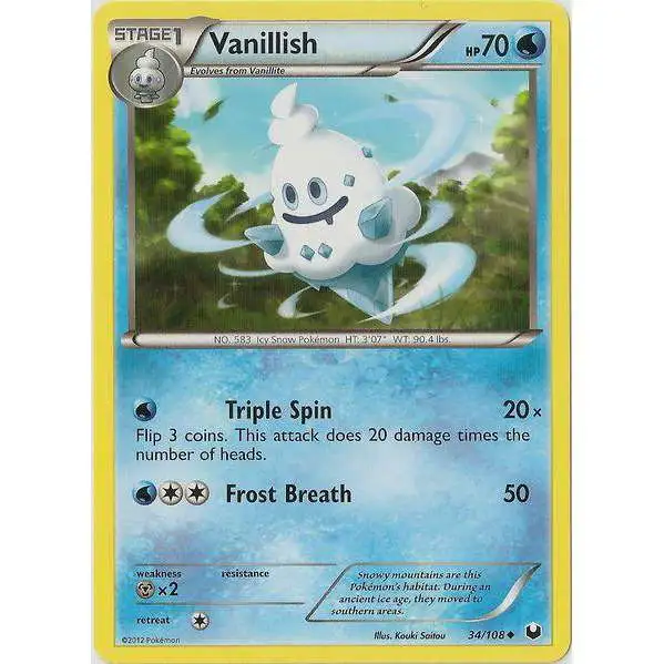 Pokemon Trading Card Game Black & White Dark Explorers Uncommon Vanillish #34
