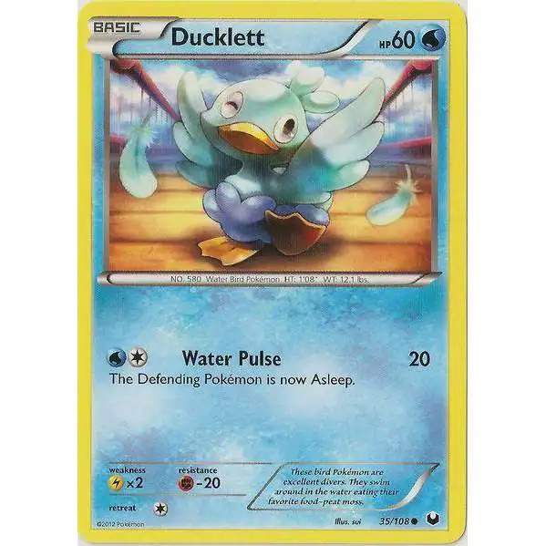 Pokemon Trading Card Game Black & White Dark Explorers Common Ducklett #35 [Reverse Holo] [Lightly Played]