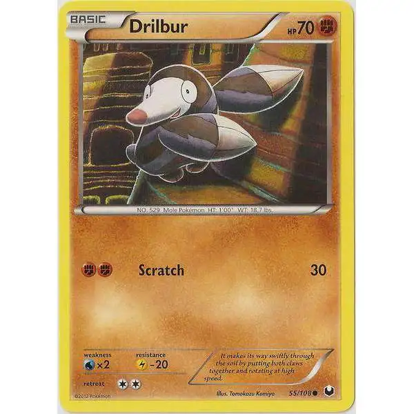 Pokemon Trading Card Game Black & White Dark Explorers Common Drilbur #55