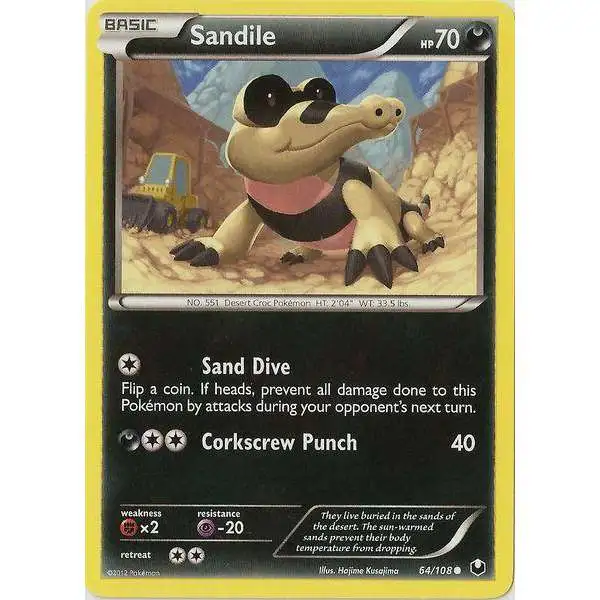 Pokemon Trading Card Game Black & White Dark Explorers Common Sandile #64