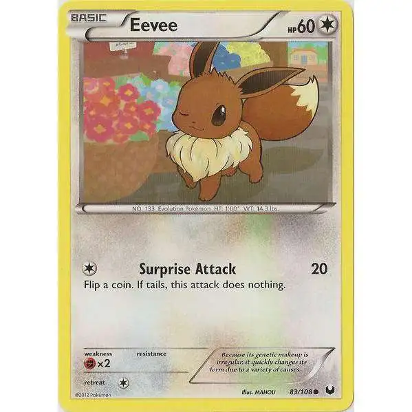 Pokemon Trading Card Game Black & White Dark Explorers Common Eevee #83