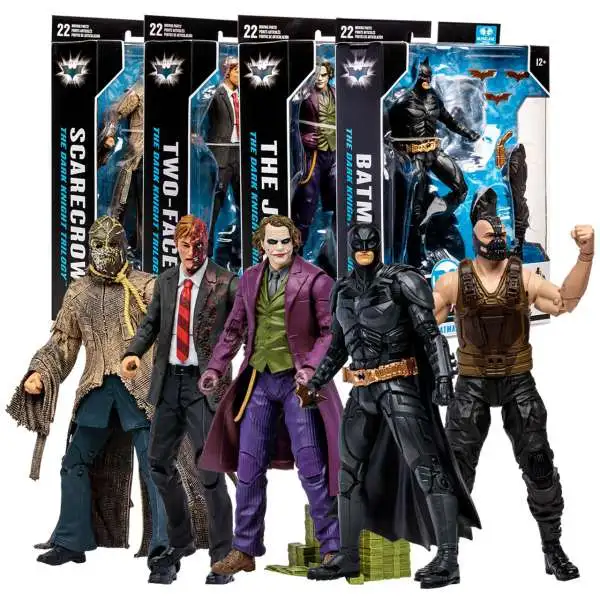 McFarlane Toys DC Multiverse Build Bane Series Batman, Two Face, Scarecrow & Joker Set of 4 Action Figures
