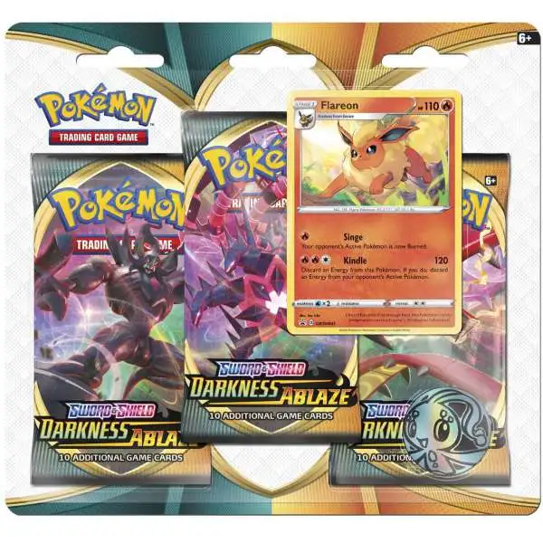 Pokemon Sword & Shield Darkness Ablaze Flareon Special Edition [3 Booster Packs, Promo & Coin]