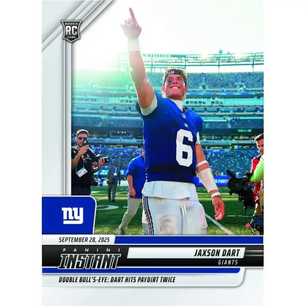 NFL New York Giants 2025 Panini Instant Football Jaxson Dart #105 [Rookie]