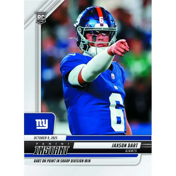 NFL New York Giants 2025 Instant Football Jaxson Dart #137 [Rookie]
