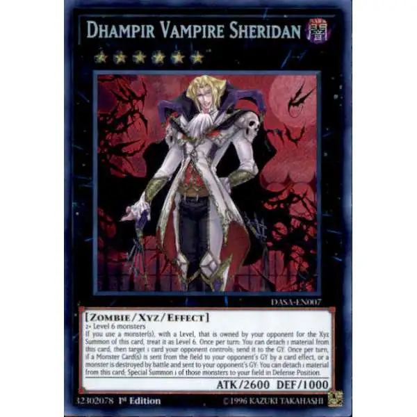 YuGiOh Dark Saviors Secret Rare Dhampir Vampire Sheridan DASA-EN007