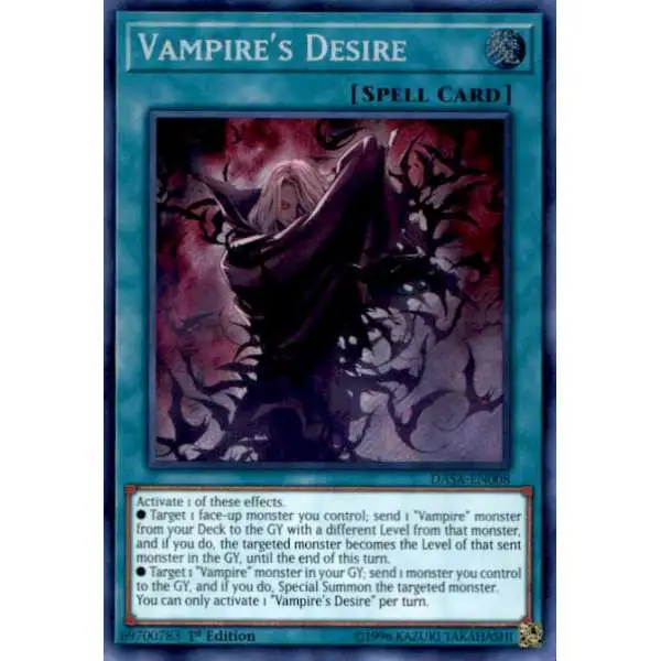 YuGiOh Dark Saviors Secret Rare Vampire's Desire DASA-EN008