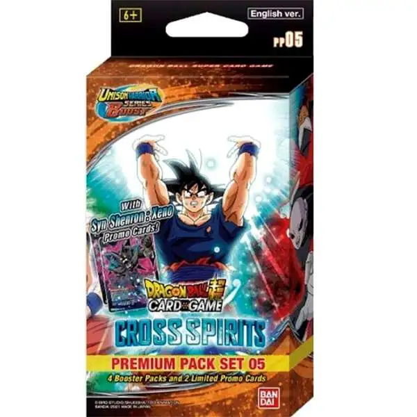Dragon Ball Super Trading Card Game Unison Warrior Series 5 Cross Spirits Premium Pack Set PP05 [4 Booster Packs & 2 Promo Cards]