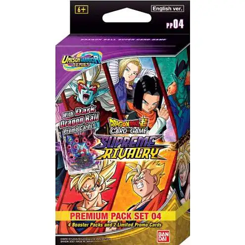 Dragon Ball Super Trading Card Game Unison Warrior Series 4 Supreme Rivalry Premium Pack Set PP04 [4 Booster Packs & 2 Promo Cards]