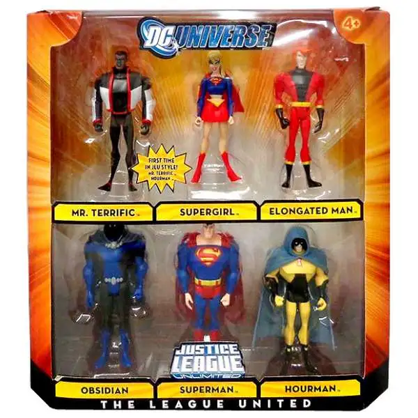 DC Universe Justice League Unlimited The League United Exclusive Action Figure 6-Pack [Superman, Supergirl, Mr. Terrific, Elongated Man, Obsidian & Hourman]
